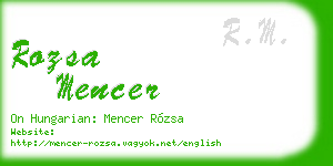 rozsa mencer business card